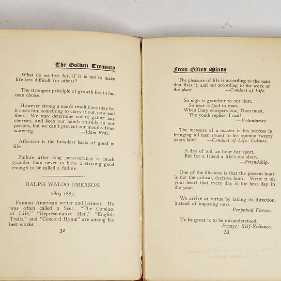 The Golden Treasury from Gifted Minds Quotations Saying Excerpts 1909 1st Ed - Picture 10 of 12